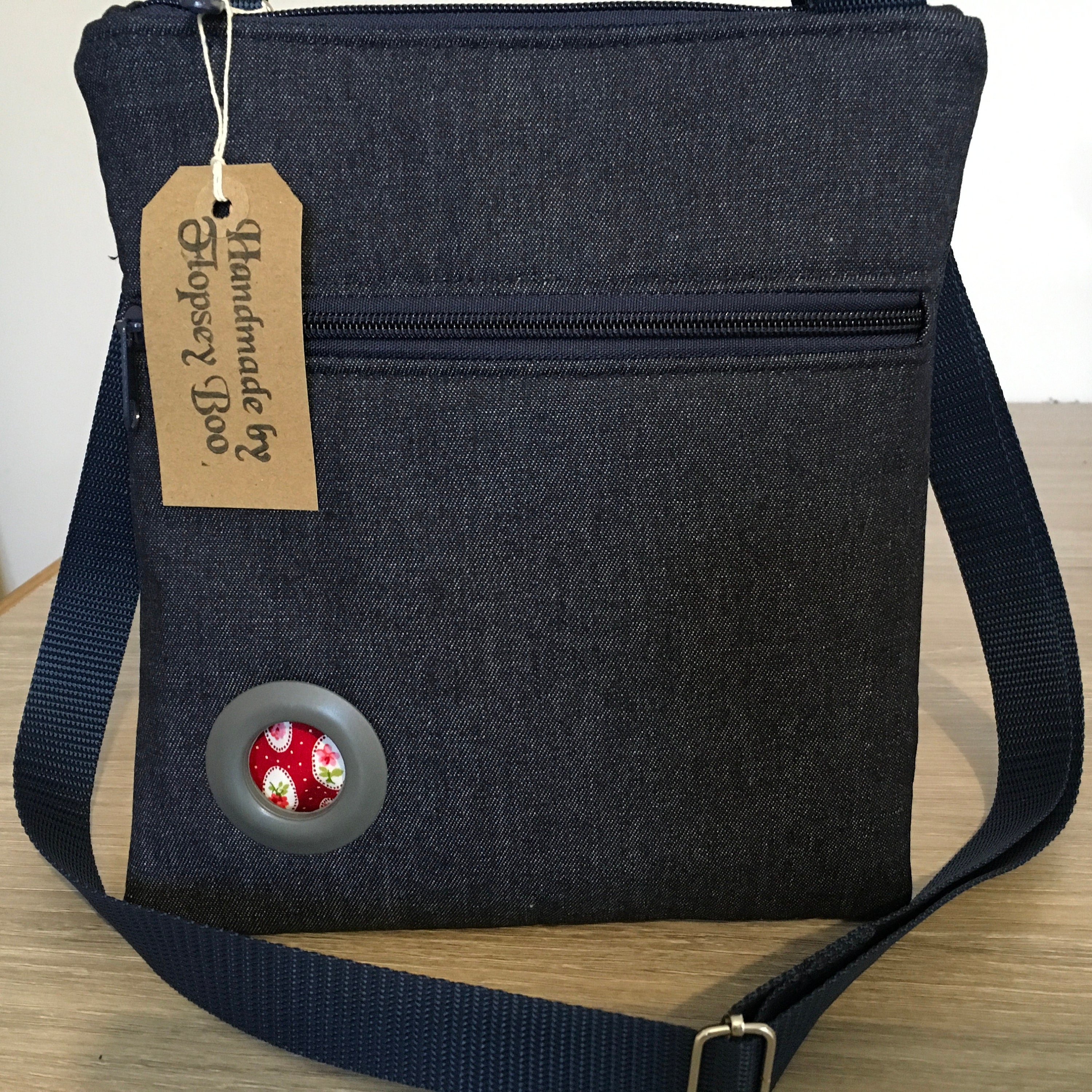 Dog walking bag cross body bag dog bag demin fabric bag Etsy