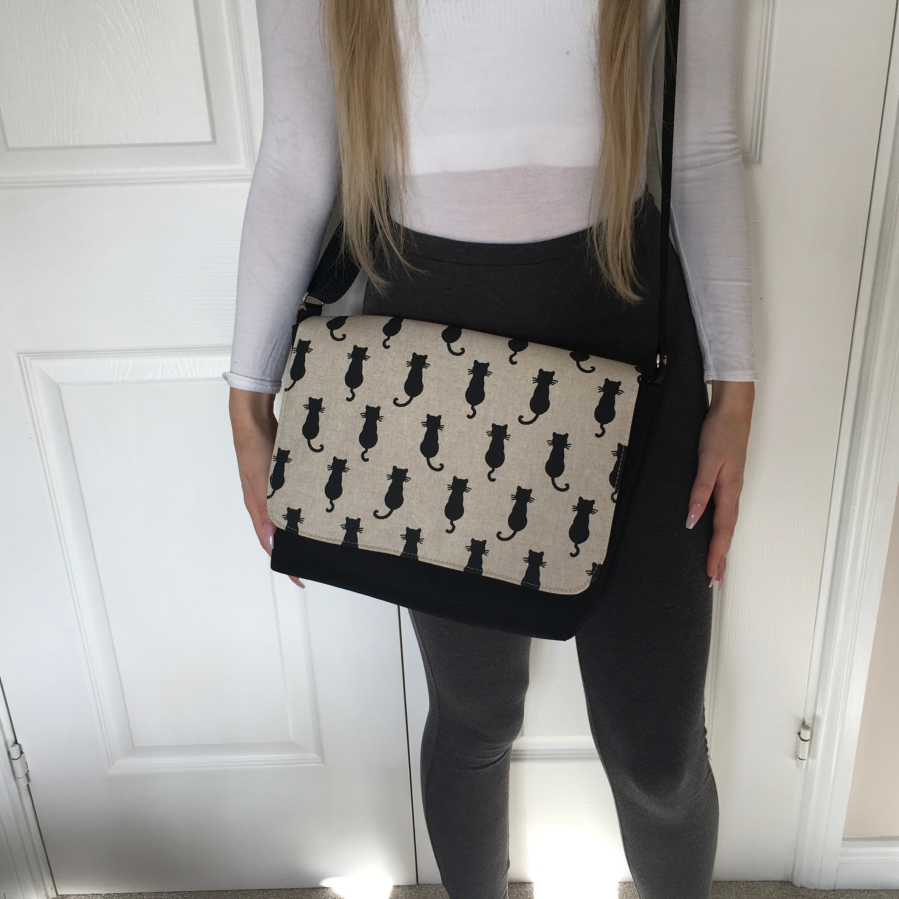 Cat messenger bag crossbody bag handmade messenger bag Etsy