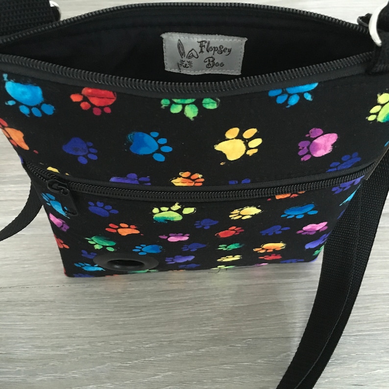 Dog Walking Bag Cross Body Bag Dog Bag Dog Paw Fabric Bag Etsy
