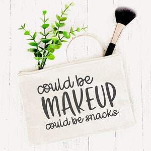 Could be Makeup, Could be Snacks Bag / Canvas Cotton Make Up Bag