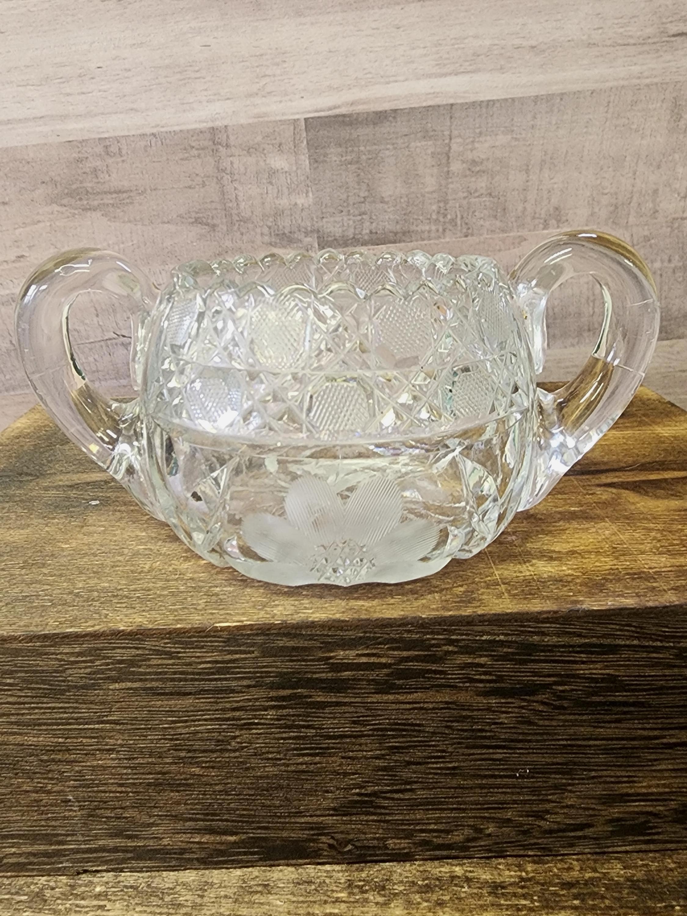 Vintage American Brilliant Cut Glas Zuckerdose - 1960er Jahre