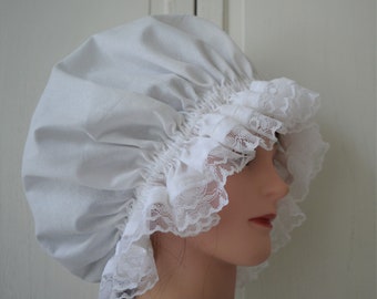 Girls Victorian Bonnet Hat White Servant Maid Fancy Dress Costume Headdress NEW Girls Victorian Bonnet Hat White Servant Maid Fancy Dress Costume Headdress NEW