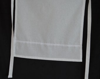 Apron white cotton short S-M, Hostess short half apron white, Waitress half apron white, white serving apron, housekeeper half apron white