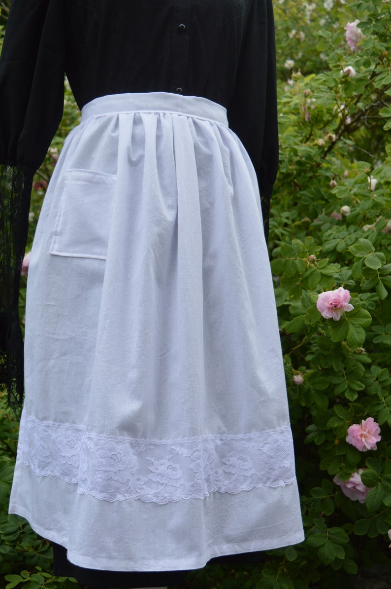 Maid Half Apron and Mop Cap White Set of 2 Maid Waist Apron Etsy