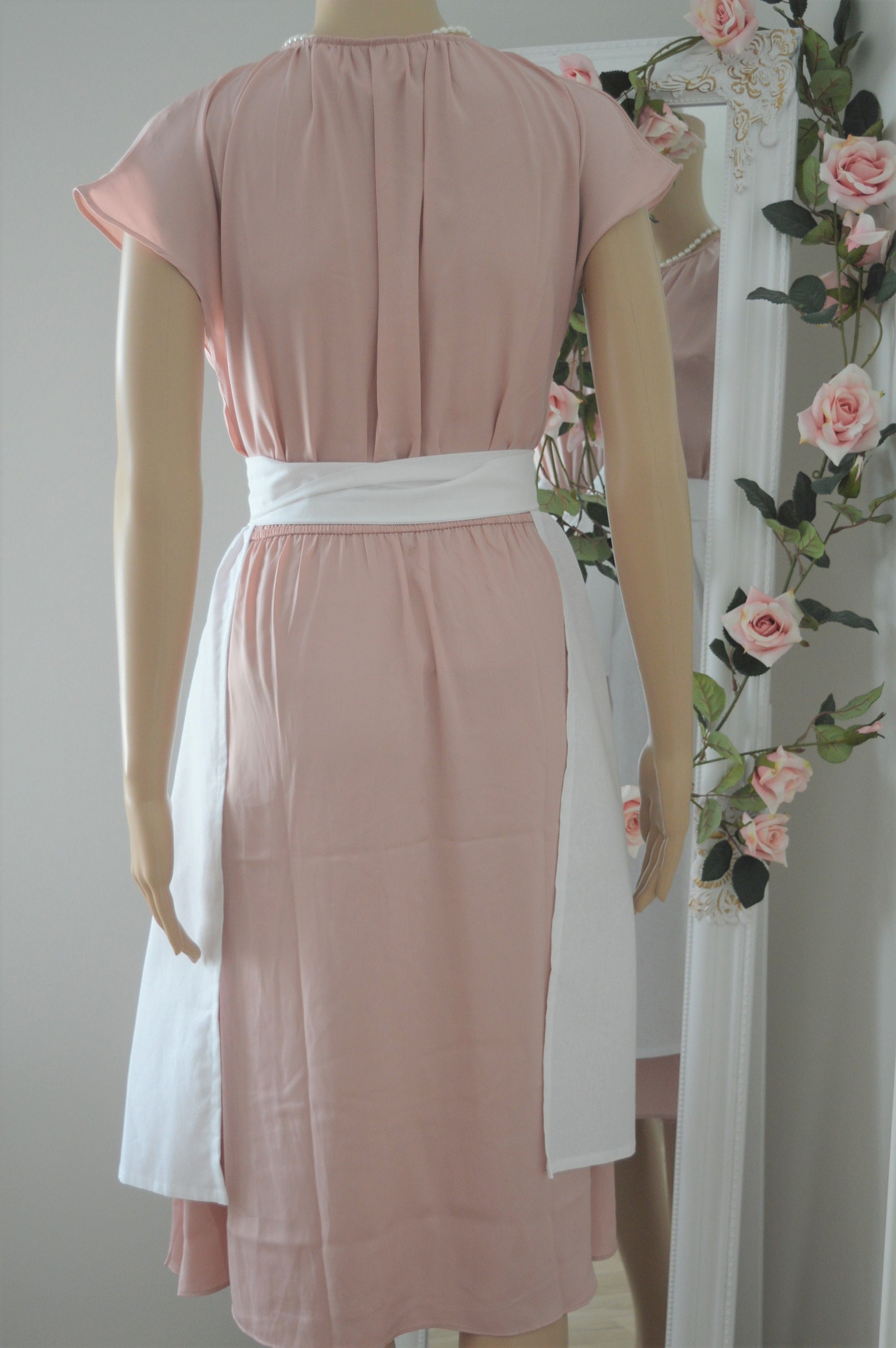 White Cotton Half Apron S, White Cotton Half Apron S Ladies, White Cotton Waist Apron Size S