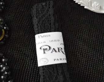 Black polyester lace in a bundle 62,99" (160 cm) "Paris"