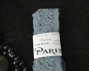 Gray polyester lace in a bundle 68,9" (175 cm) "Paris"