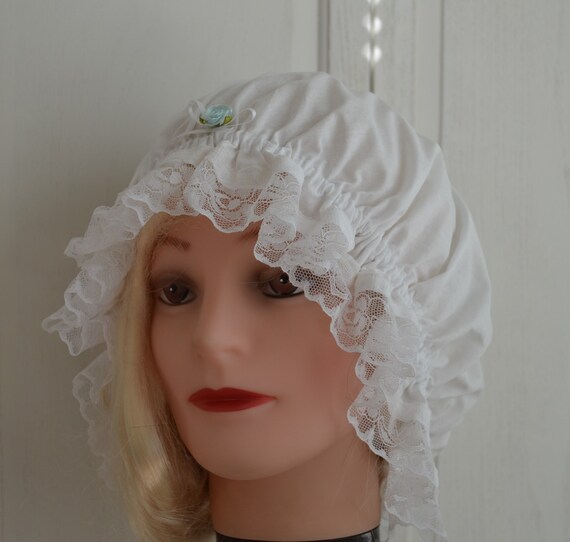 White Cotton Night Cap White Cotton Sleeping Cap Granny Mop Etsy