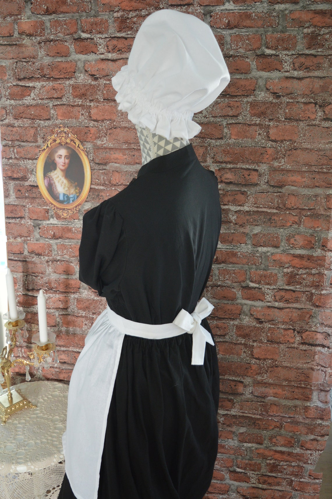 Maid half apron XSS and mop cap set of 2 maid waist apron Etsy