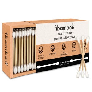 Ibambo 100% Bamboo Cotton Swabs - Compostable Swabs for Beauty & Personal Care