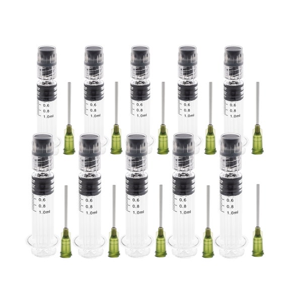 Kopperko 1ML Borosilicate Glass Luer Lock Syringes With 14ga Blunt Tip  Needle Glue Oil Etc 