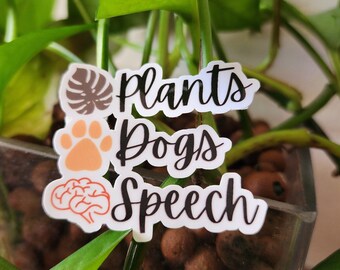 Pflanzen Hunde Ansprache | Logopädie Aufkleber | Sprechweg | SLP Aufkleber | Speech Sprachpathologie