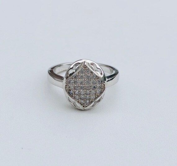 Hallmarked sterling silver and cubic zirconia ring - image 1