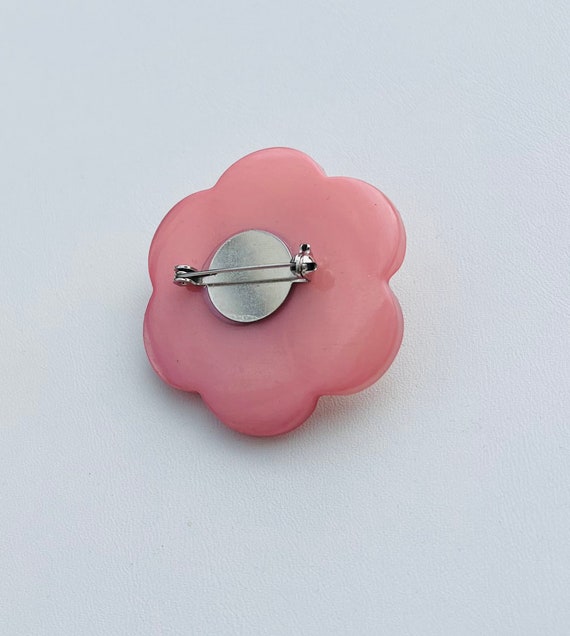 Vintage plastic button brooch - image 2