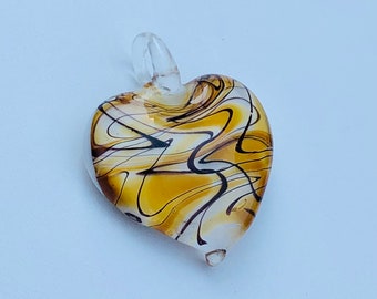 Beautiful large glass heart pendant