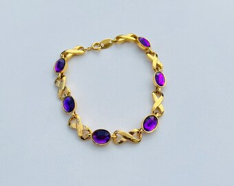 Vintage Avon gold and purple bracelet