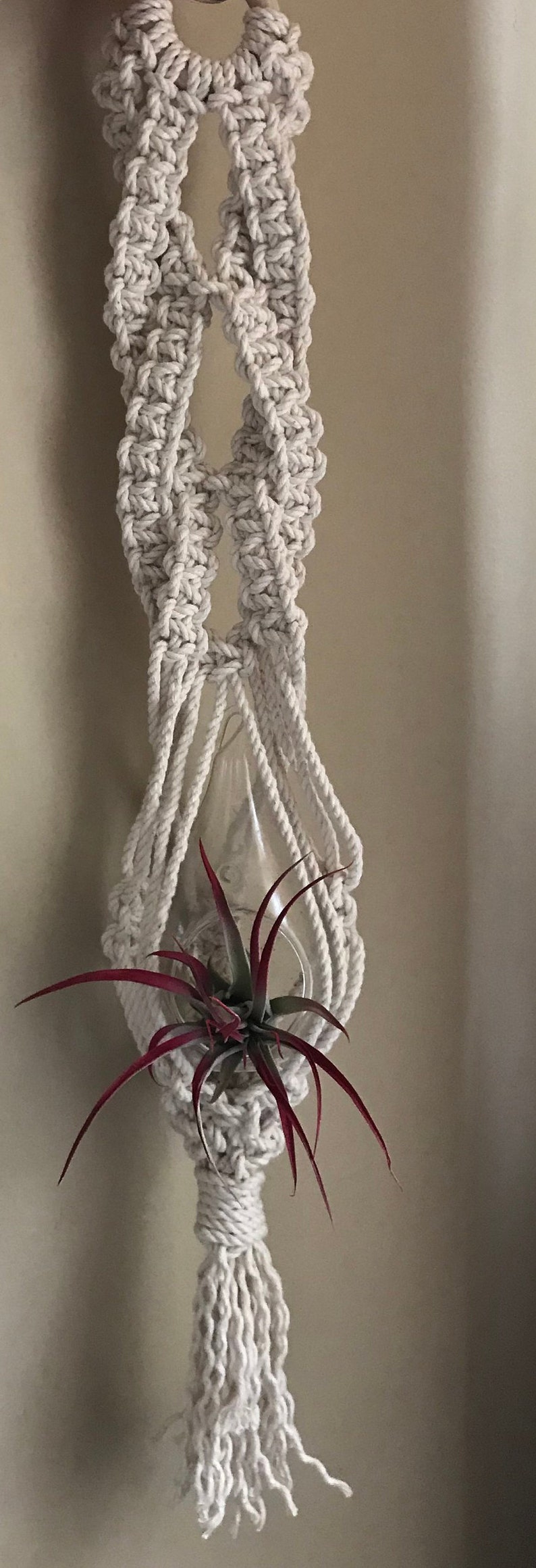 Macrame air plant hanger boho home decor macrame rope Etsy