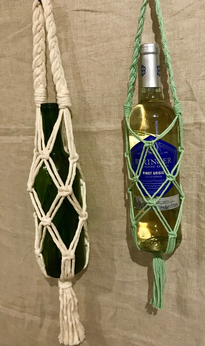 Wine Bottle Bag, wine bottle carrier, wine gift holder, housewarming gift, wine tote, wine carrier Green