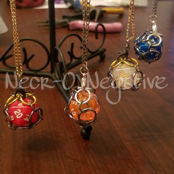 D20 Dice Cage Necklace