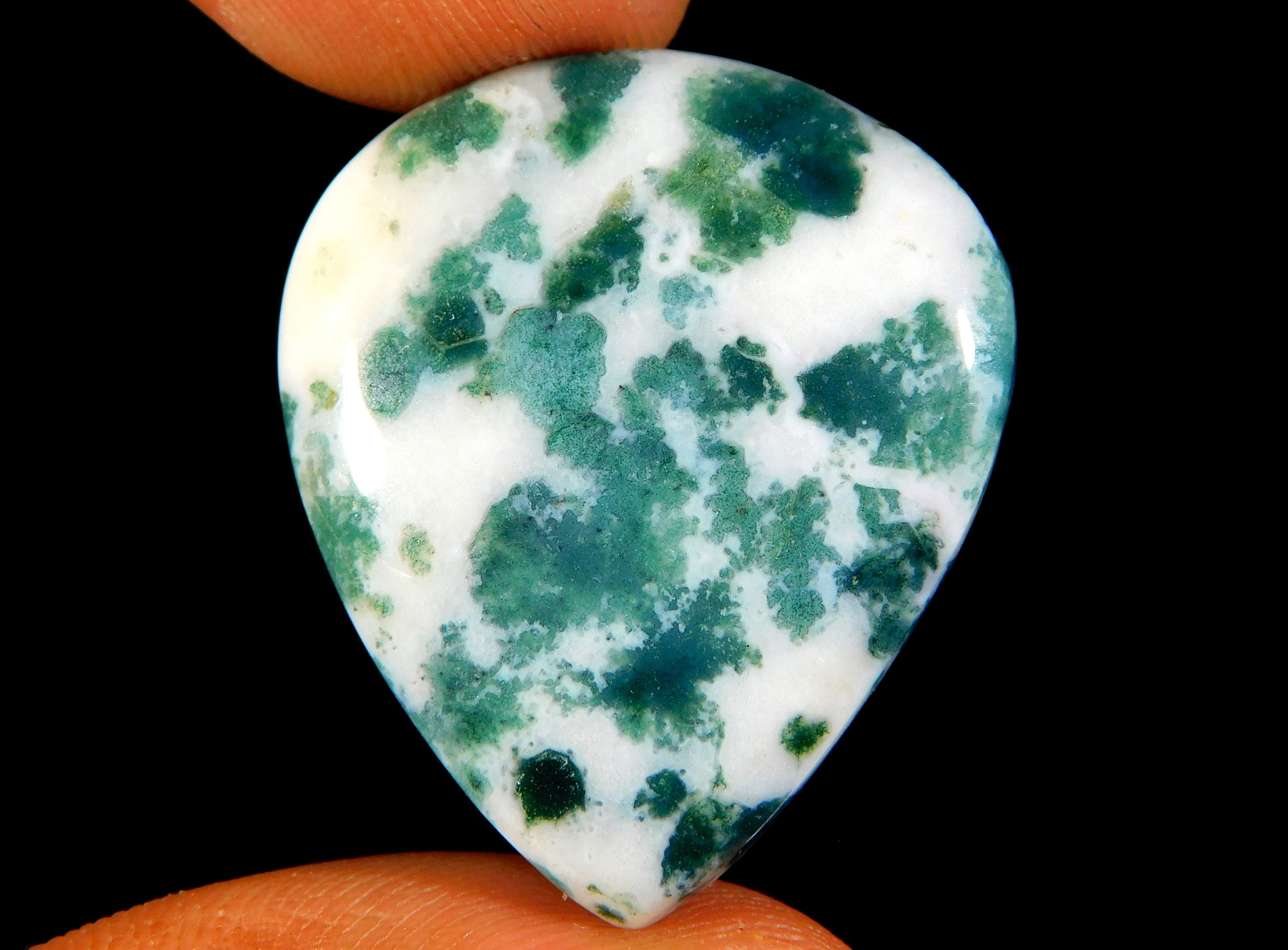 Moss Agate Cabochon 32.00 Ct Natural Tree Moss Agate Pear | Etsy