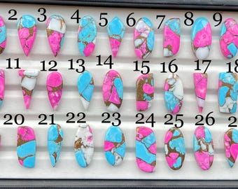 Cotton Candy Kingman Turquoise Cabochon Gemstone Freeform Cabs Ring Size Cabs Jewelry Making Gemstone