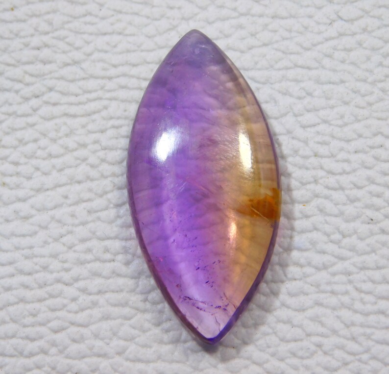 40.Ct Superb Natural Bio Color Ametrine Cabochon Marquise 19x40x7MM Approx Hand Polished Bolivianite Purple Loose Gemstones Jewelry Making
