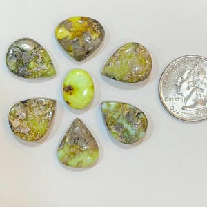 Palomino Cabochon Gemstones: Natural Jewelry Making Supplies, 65 Carat (7 Pieces, 18-14mm Length)