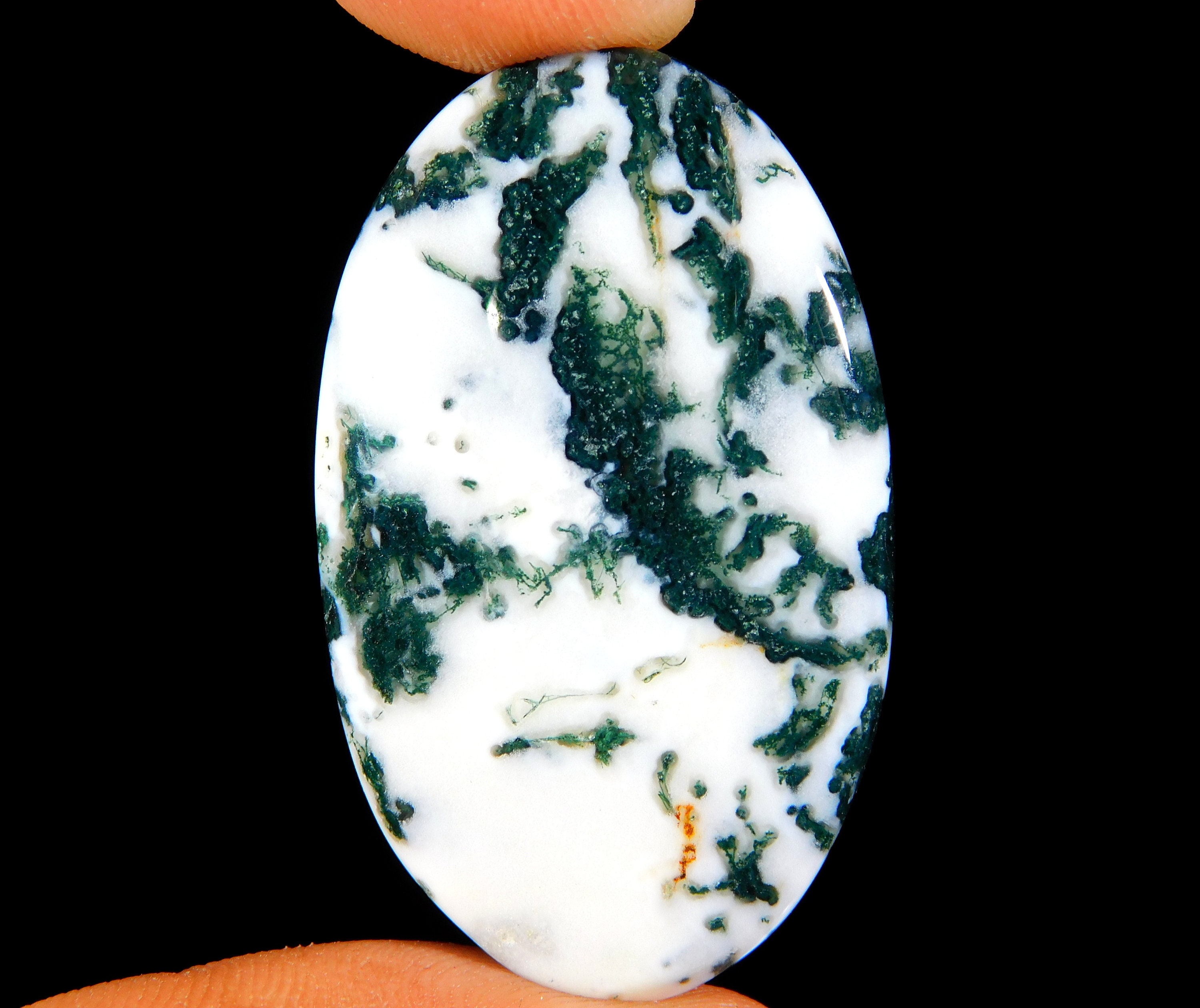 Moss Agate Cabochon 52.00 Ct Natural Tree Moss Agate Oval | Etsy
