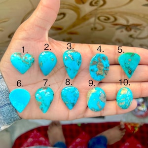 Natural Blue Turquoise Cabochon: Loose Gemstone for Jewelry Making