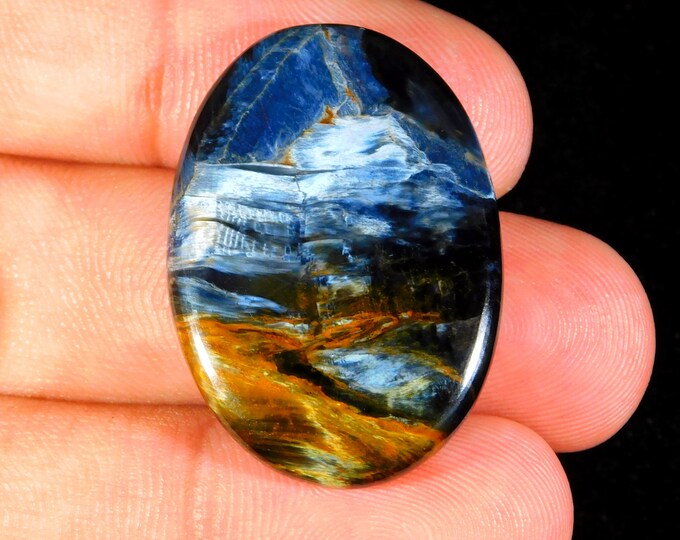 LKBEADS Natürlicher Pietersit Cabochon In Tropfenform – 38x20x3mm, Loser Edelstein Für Schmuckdesign