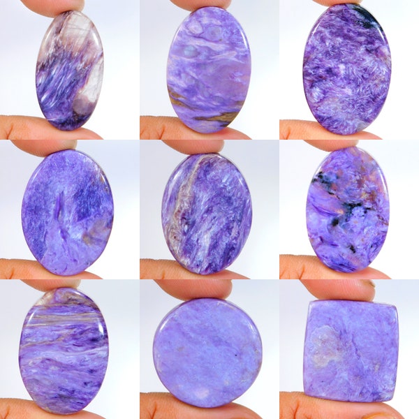 Natural Rare Charoite cabochon Purple Charoite Gemstone Purple Stone Charoite Cabochon Both Side Polished Charoite Stone Jewelry Making