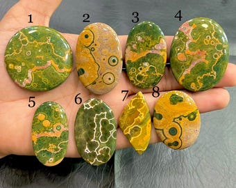 Natural Polished Ocean Jasper Cabochon: Gemstone for Jewelry Making