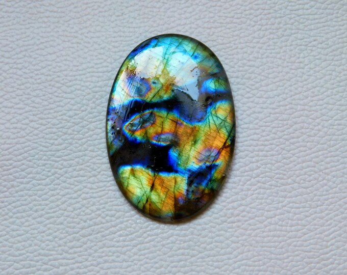 136.ct HUGE SIZE Natural Multi Fire Labradorite Oval Gemstone 61x42x6mm ...