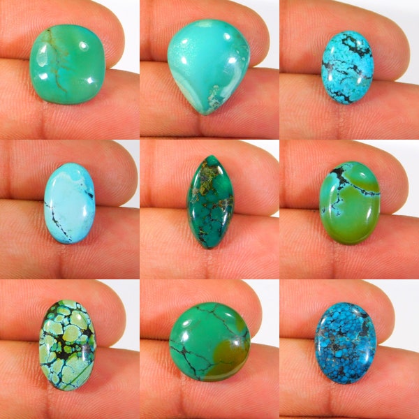Natural Tibetan Turquoise Gemstone Cabochon, Designer Tibetan Turquoise Gemstone, Loose Gemstone For Jewelry Making Supply, Healing Crystals