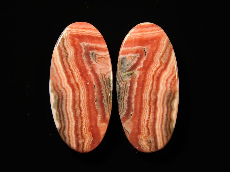 24.Ct 100/% Natural Pinkish Rhodocrosite Matched Pair Oval 11x24x3MM Approx Cabochon Handmade Pendant Gemstone For Best Gift Collection