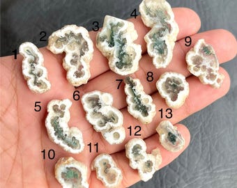 Moss Agate Solar Quartz Stalactite Slice, Loose Natural Gemstone  Wire Wrap 'Jewelry Making'