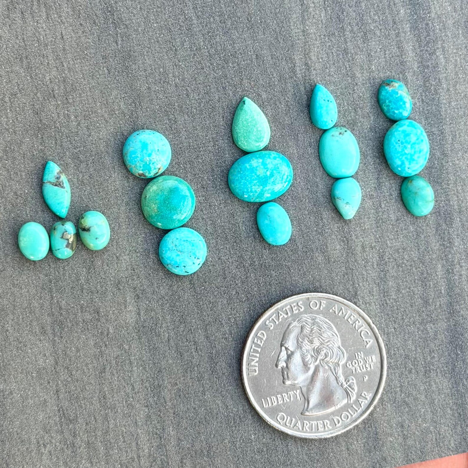 Natural Kingman Turquoise Cabochons, Arizona Turquoise, Jewelry Making ...