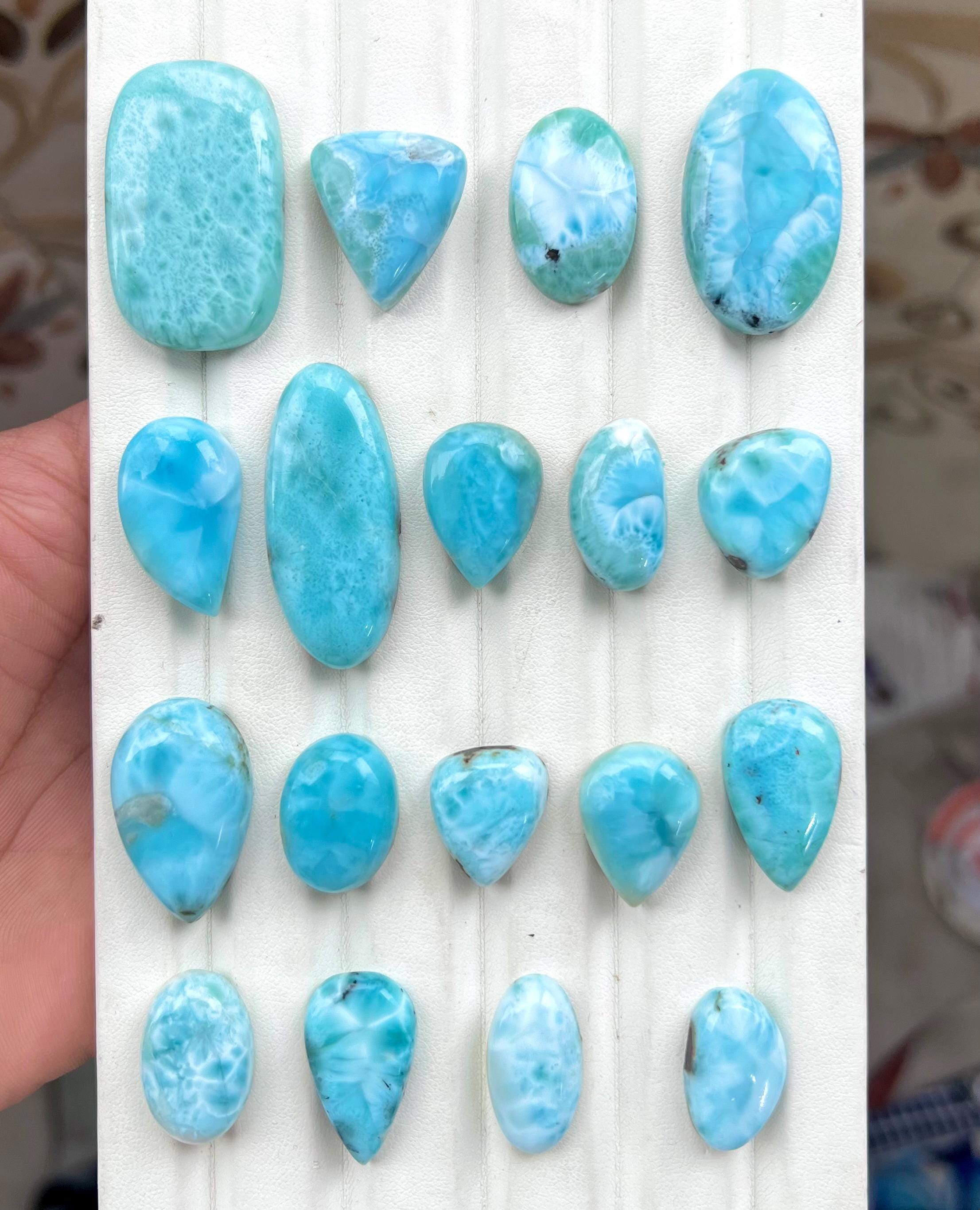 Cabujón de larimar dominicano: piedra preciosa azul cielo (18 x 34 x 6 mm) n.° 8548 - España