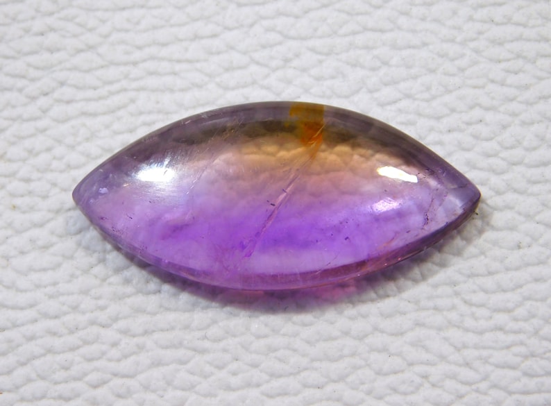 40.Ct Superb Natural Bio Color Ametrine Cabochon Marquise 19x40x7MM Approx Hand Polished Bolivianite Purple Loose Gemstones Jewelry Making