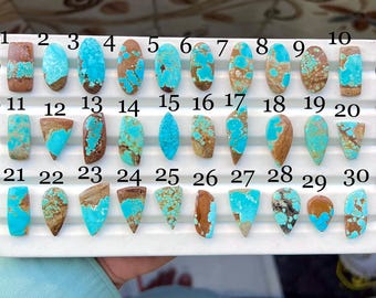 Natural Number Eight Turquoise Cabochon, Nevada Number 8 Mine Turquoise Cabochon, Jewelry Making Gemstone Flat Back