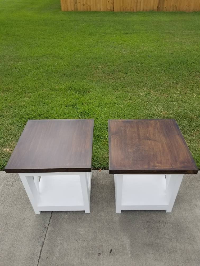 Rustic end tables Etsy