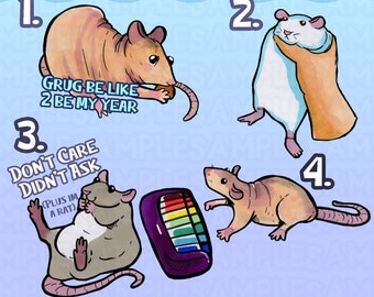 Lab Ratz Experiment 2 - Cartoon Rat - Sticker