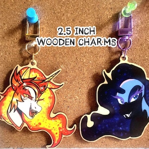 MLP inspiriert Daybreaker Nightmare Moon Holz Schlüsselanhänger Charms