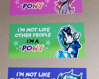 Adesivo de vinil com tema de pônei - Adesivo para para-choque inspirado em My Little Pony - Eu não sou como os outros - Adesivo com meme Brony Furry