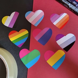 Pride Herz Flagge Aufkleber - LGBTQ+ LGBT Gay Pride Lesben Transgender bisexuell pansexuell asexuell queer