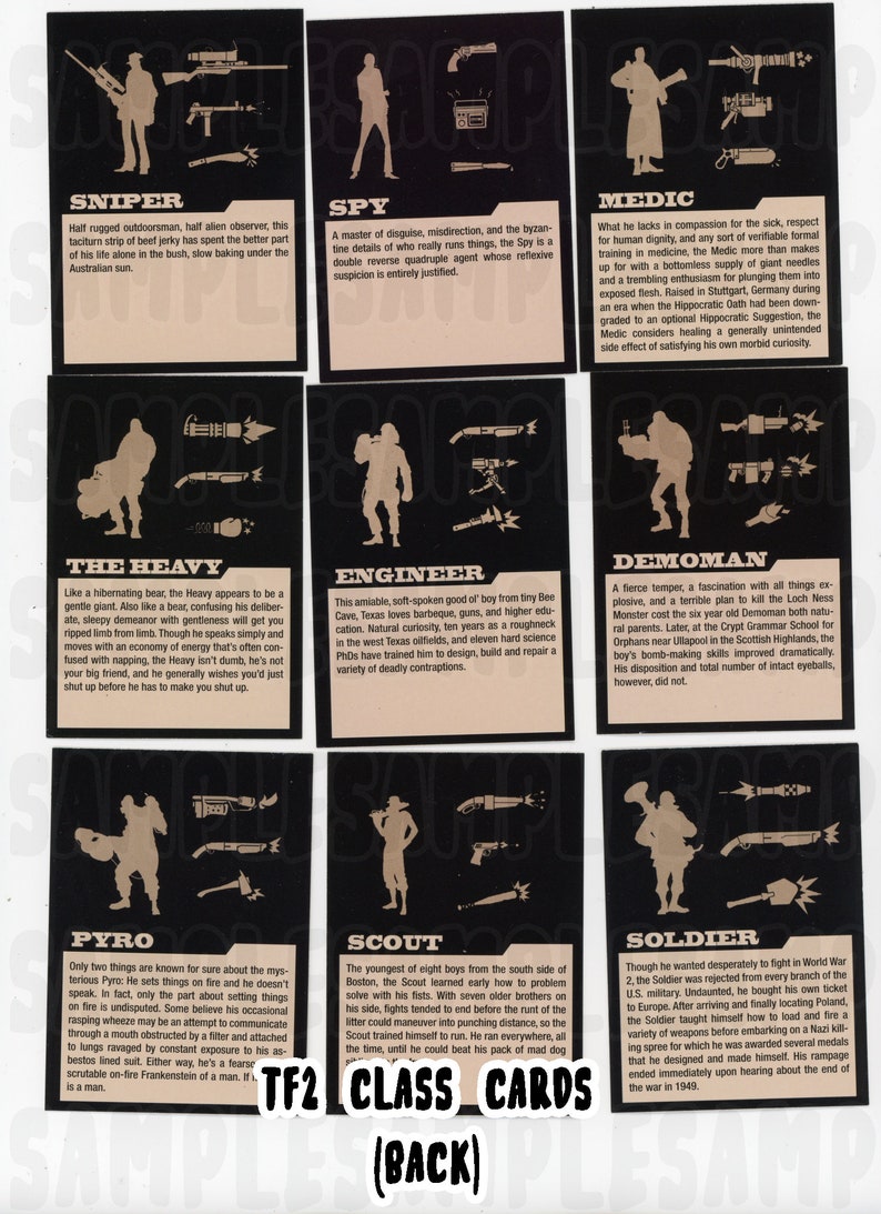 TF2 Team Fortress 2 Ultra Rare Trading Cards 2007 Retro PC Etsy UK