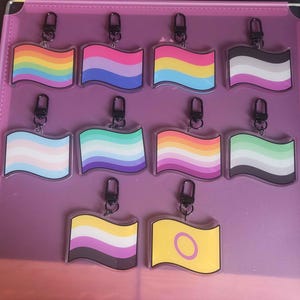 DBD Inspired Pride Charm Keychain - Dead By Daylight LGBTQ Keychain Gay Lesbian Transgender Bisexual Nonbinary Cosplay Charm