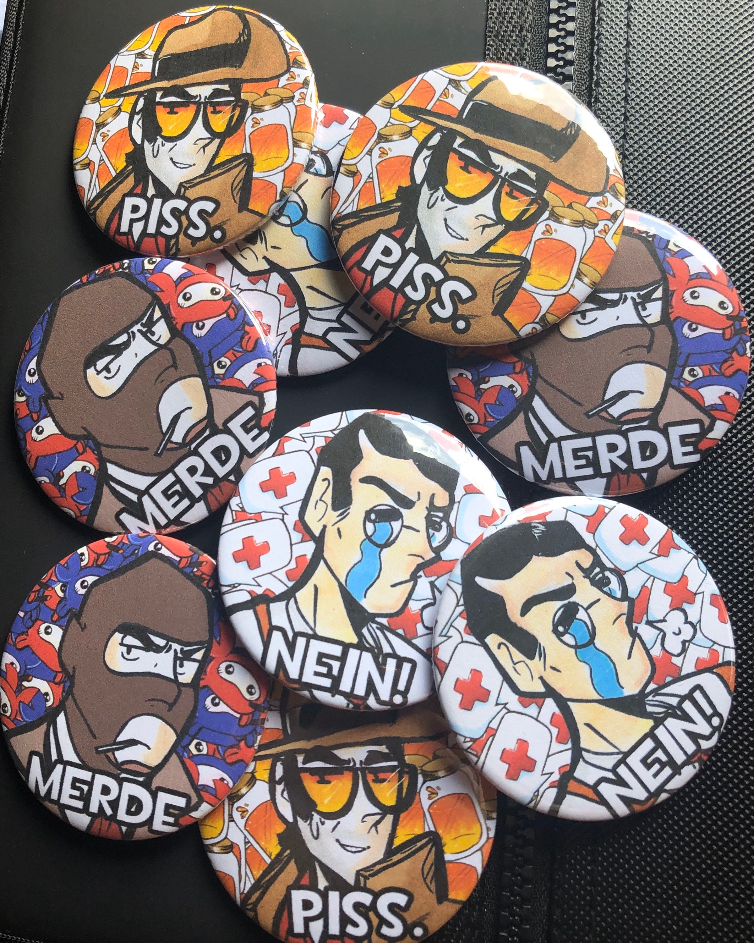 TF2 Inspired Pin Badges 58MM Sniper Spy Medic Team Fortress Etsy