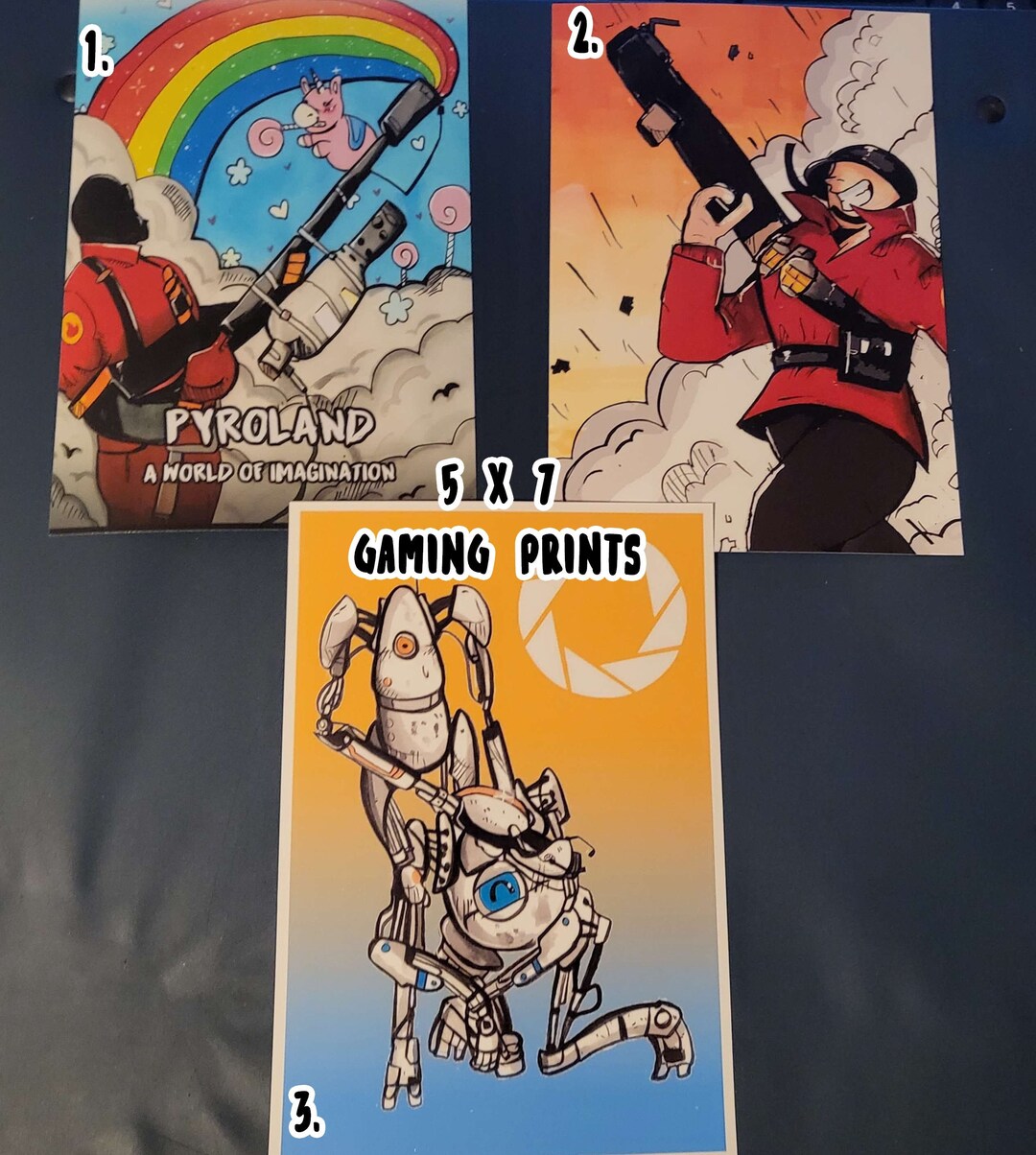 5 X 7 Print Gaming Print Valve TF2 Pyroland Portal 2 - Etsy