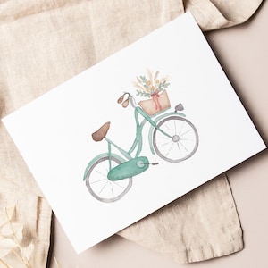 Postkarte „Hollandrad“ • Aquarell handgemalt • Glückwunschkarte Geburtstag Fahrrad